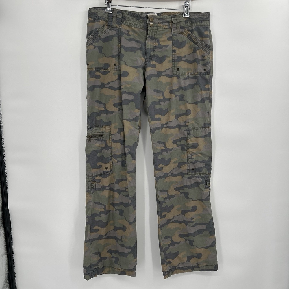 Vintage Y2K Womens Old Navy Camo Cargo Pants Size 12 Utility Military Grunge